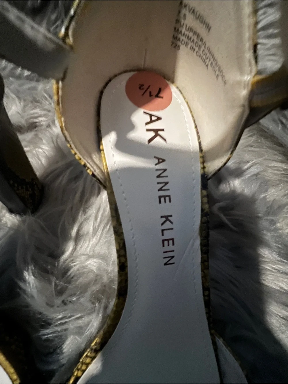 Anne Klein Yellow and Black Snake-Print Platform